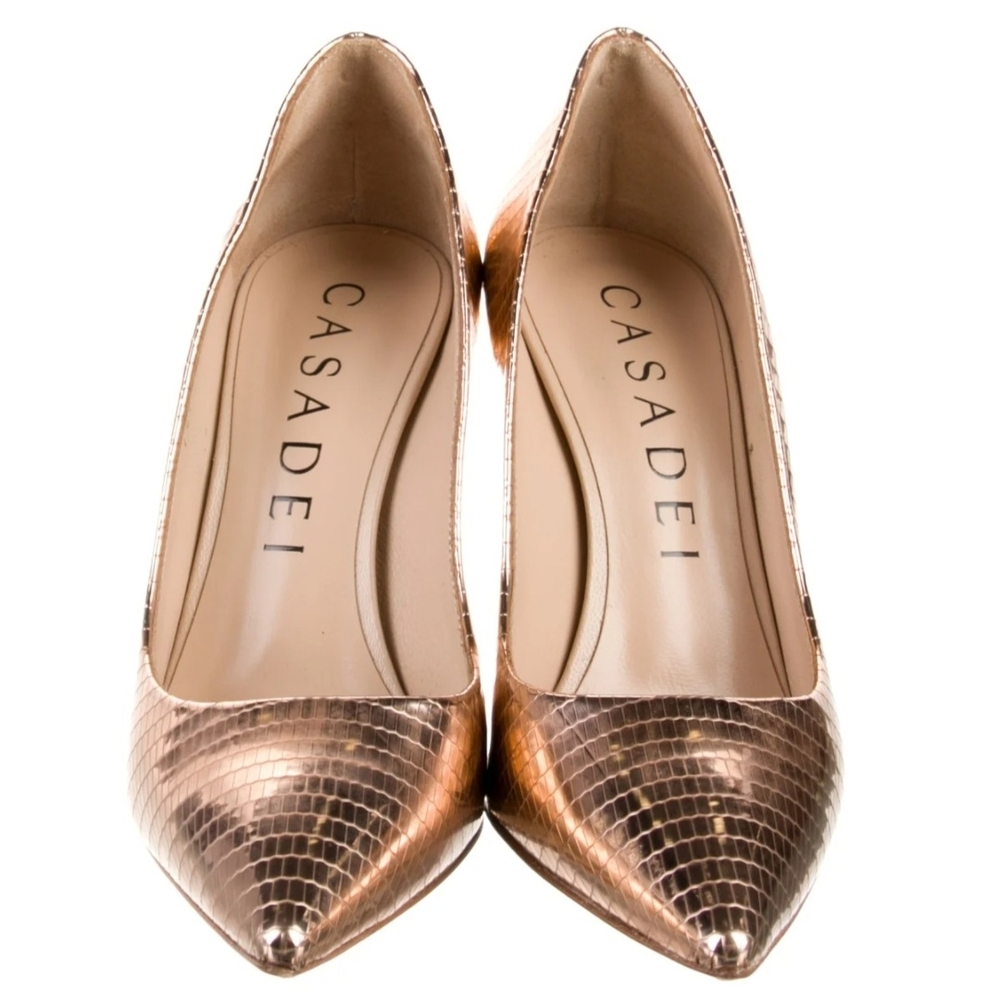 Casadei Metallic Bronze Heels